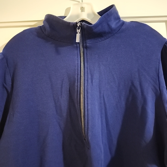 Chicos Size 3 US XL Deep Blue Half Zip Pullover Top Jumper Sweatshirt Athleisure - Picture 4 of 5